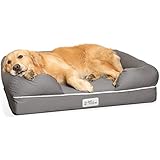 PetFusion Memory Foam Hundebett für mittlere und große Hunde, Grau