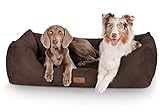 Knuffelwuff Hundebett Dreamline Hundekorb Hundesofa Hundekissen Hundekörbchen waschbar Braun M-L 85 x 63cm