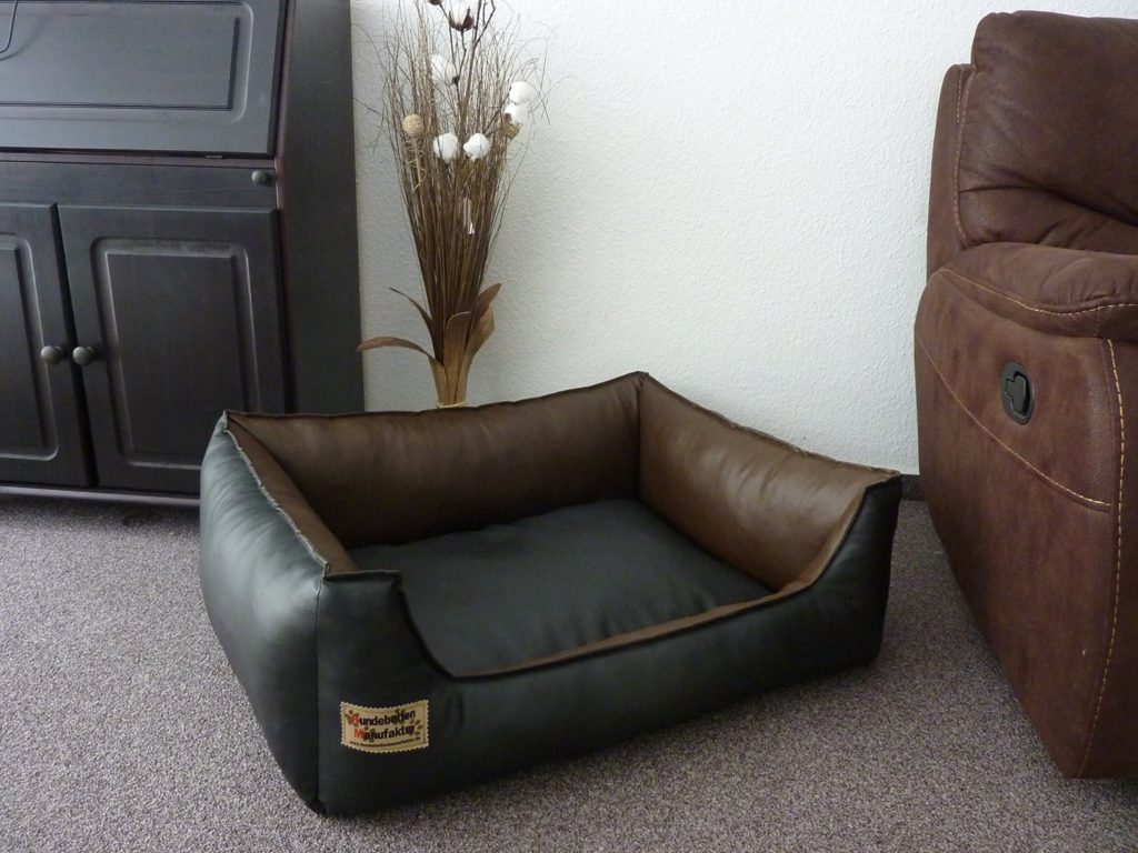 Mypado Hundebett Dreamy In Kunstleder Schwarz – Weiches Hundesofa Mit Hohen Rändern In 3 Größen (M, L, XL)